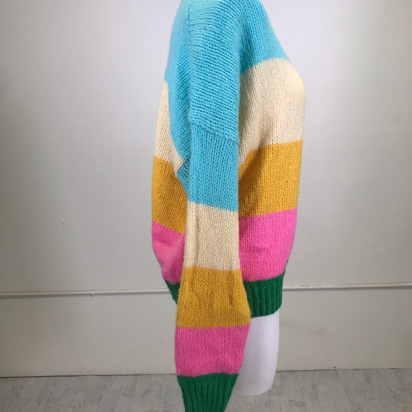 Woven Heart Striped Dolman Pullover Sweater - Picture 2 of 7